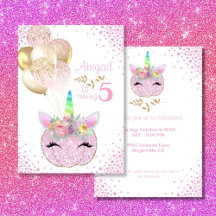 Chica de Calabaza Unicornio 5 cumpleaños