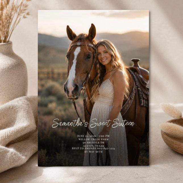 Invitación Chica de campo foto completa Cumpleaños dulces die (Subido por el creador)