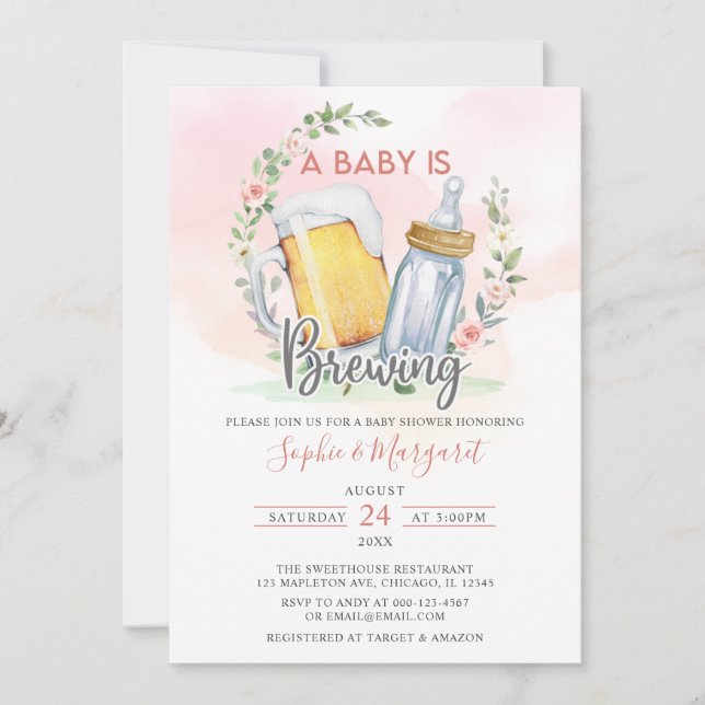 Invitación Chica De Caza Un Bebé Está Preparando Baby Shower (Anverso)