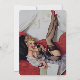 Invitación Chica de clavija de teléfono retro Elvgren Vintage