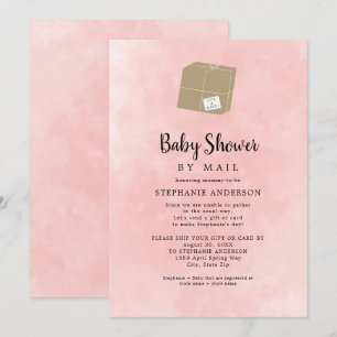 Invitación Chica de color de agua rosa Baby Shower por correo