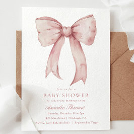 Invitación Chica de color de agua rosado de arco Baby Shower