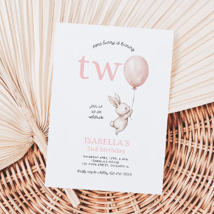 Invitación Chica de Conejo Conejo Conejo Conejo de Pascua Ros