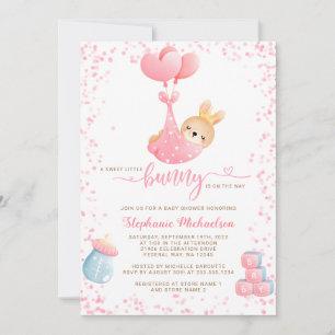 Invitación Chica de Conejo Conejo Conejo Dulce Baby Shower