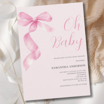 Chica de Coquette Bow Rosa Oh Baby Shower