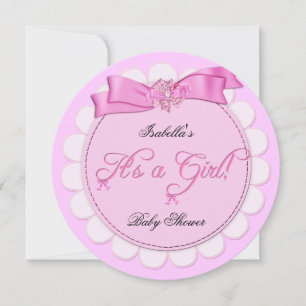 Invitación Chica de corte Chica rosa Baby Shower