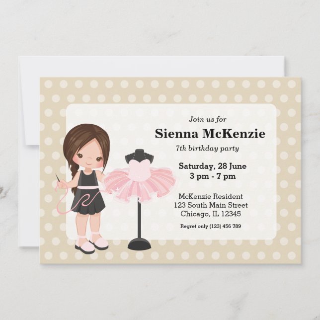 Invitación Chica de costura (Anverso)