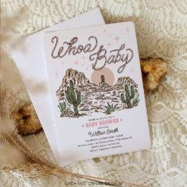Invitación Chica de Cowgirl Occidental ¡Guau Baby Shower