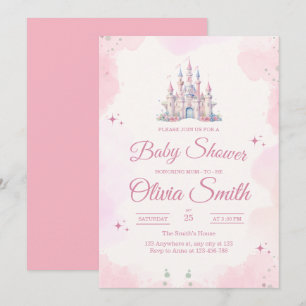 Invitación Chica de Cuento de Hadas Baby Shower, Princesa Bab