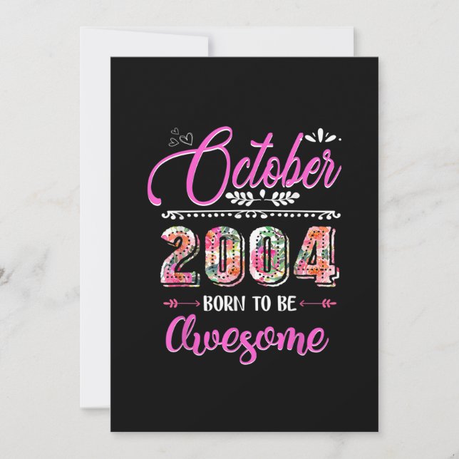 Invitación Chica de cumpleaños asombroso octubre de 2004 (Anverso)