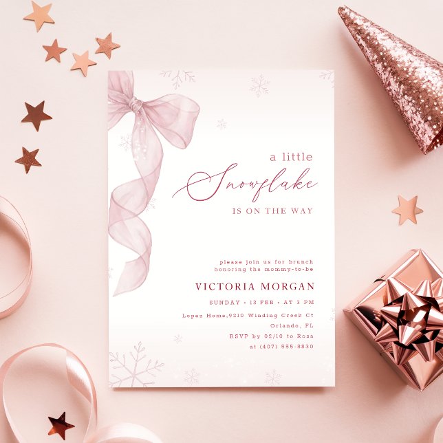 Invitación Chica de Cumpleaños con Lazo Rosa (Subido por el creador)