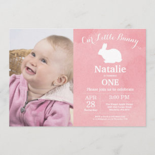 Invitación Chica de cumpleaños conejo Huevo de Pascua primer 