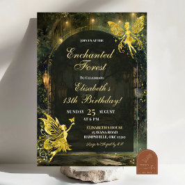 Invitación Chica de cumpleaños de hadas forestales encantadas