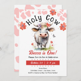 Invitación Chica de Cumpleaños de la Vaca Santa