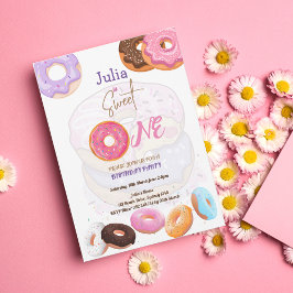 Invitación Chica de cumpleaños Donut