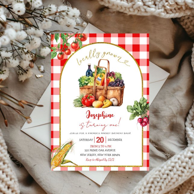 Invitación Chica de cumpleaños en el mercado de agricultores  (Subido por el creador)