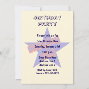 Invitación Chica de cumpleaños Fiesta Cute