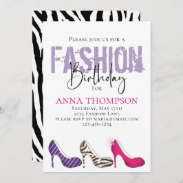 Invitación Chica de cumpleaños Moda moderna zapatos Minimalis