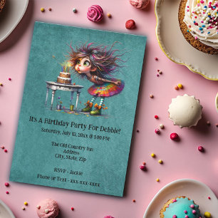 Invitación Chica de cumpleaños sacando velas