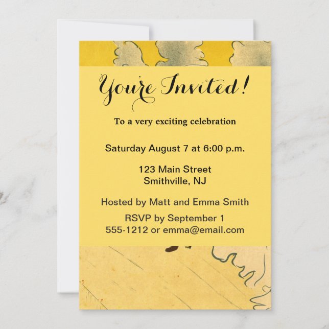 Invitación Chica de danza amarilla Toulouse Lautrec Poster (Anverso)