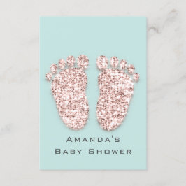 Invitación Chica de de Baby Shower pies Plata Purpurina de R