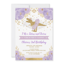 Chica de dinosaurios de oro morado