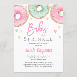 Invitación chica de Donuts Baby Shower