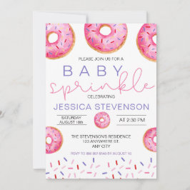 Invitación Chica de donuts de acuarela Baño de Sprinkle bebé 