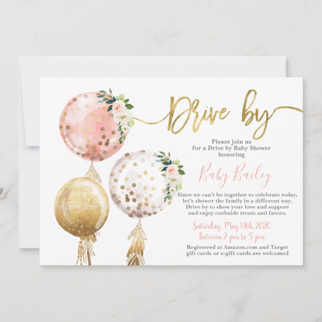 Invitación Chica de ducha bebé (Anverso)