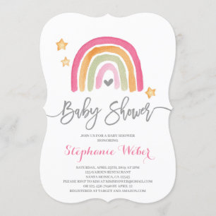 Invitación chica de ducha con arco iris