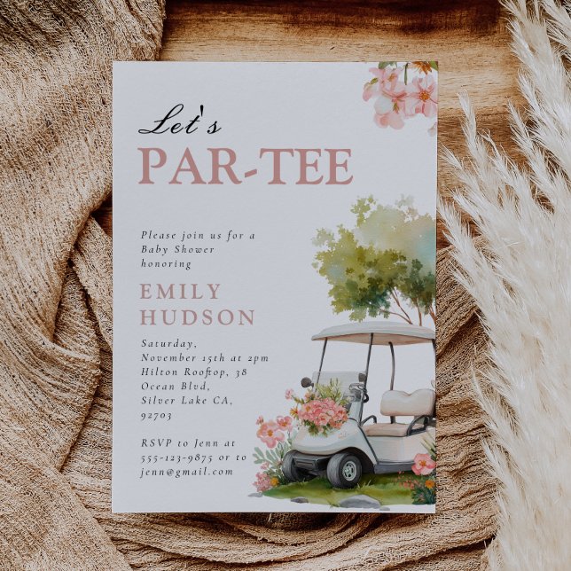 Invitación Chica de ducha de bebé de golf Par-tee (Subido por el creador)