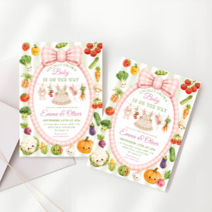 Invitación Chica de ducha de bebé de mercado de agricultores 