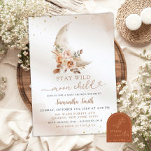 Chica de ducha de bebé floral boho beige luna