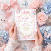 Chica de ducha de bebé floral caprichosa rosa