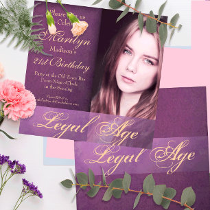 Invitación Chica de edad legal 21º cumpleaños