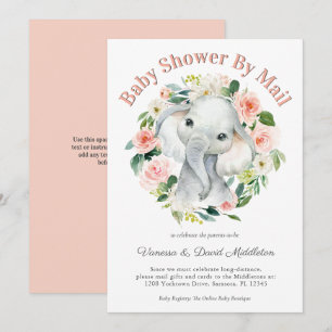 Invitación Chica de elefante pequeño por correo Baby Shower