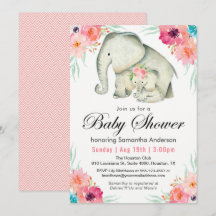 Chica de Elefantes Adorables Baby Shower