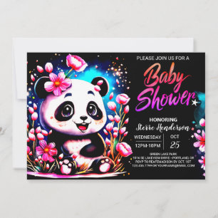 Invitación Chica de encantamiento de Panda Panda Whimsical Ba