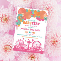 Chica de Festival de Flores y Globos Baby Shower