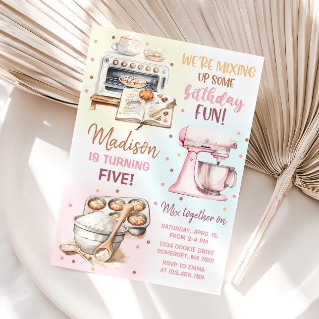 Invitación Chica de Fiesta de Cute Baking (Subido por el creador)