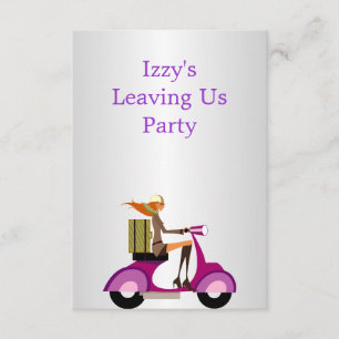 Invitación Chica de fiesta de despedida en moto