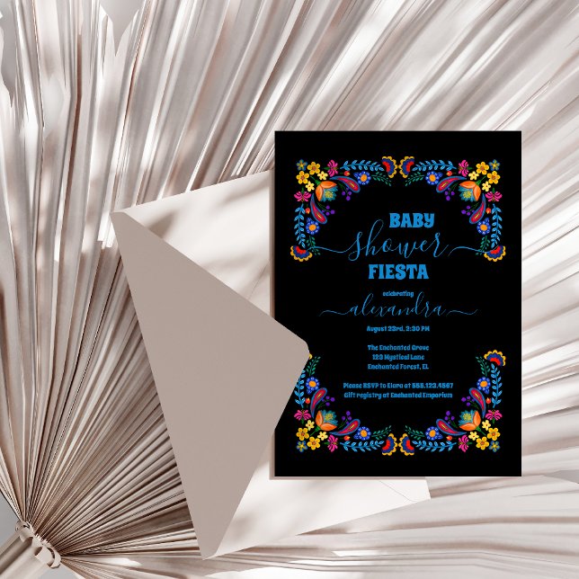 Invitación Chica de Fiesta floral mexicana de moda Baby Showe (Subido por el creador)