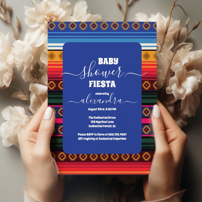 Invitación Chica de Fiesta floral mexicana de moda Baby Showe (Subido por el creador)