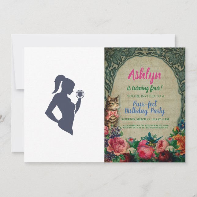 Invitación Chica de fitness levantando timbre (Anverso)