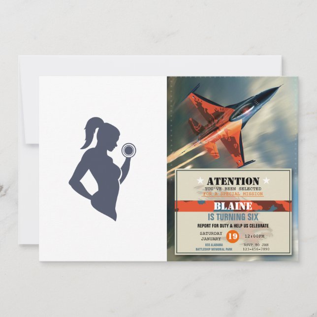 Invitación chica de fitness levantando timbre (Anverso)