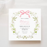 Invitación Chica de flor de aroma rosada cumpleaños<br><div class="desc">La amable invitación al cumpleaños incluye una corona acuarela floral adornada con un arco rosa. Personalice su información o haga clic en "Haga clic en el personalizar más adelante" para editar estilos de fuente,  tamaño y colores.</div>