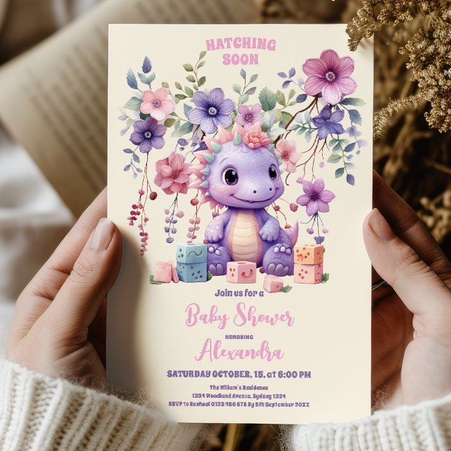 Invitación Chica de flor rosa Baby Shower (Subido por el creador)