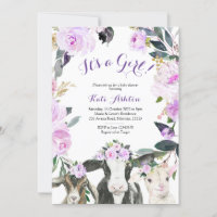 Chica de floral morada de granja animal Baby Showe