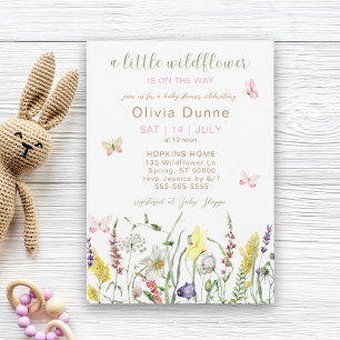 Invitación Chica de florecilla silvestre Baby Shower