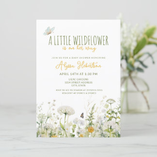 Invitación Chica de flores silvestres Baby Shower